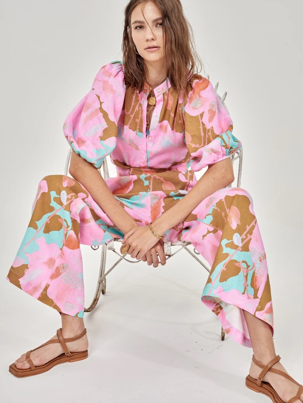 Lanhtrophy Bubble Organic Linen Aquarela Top
